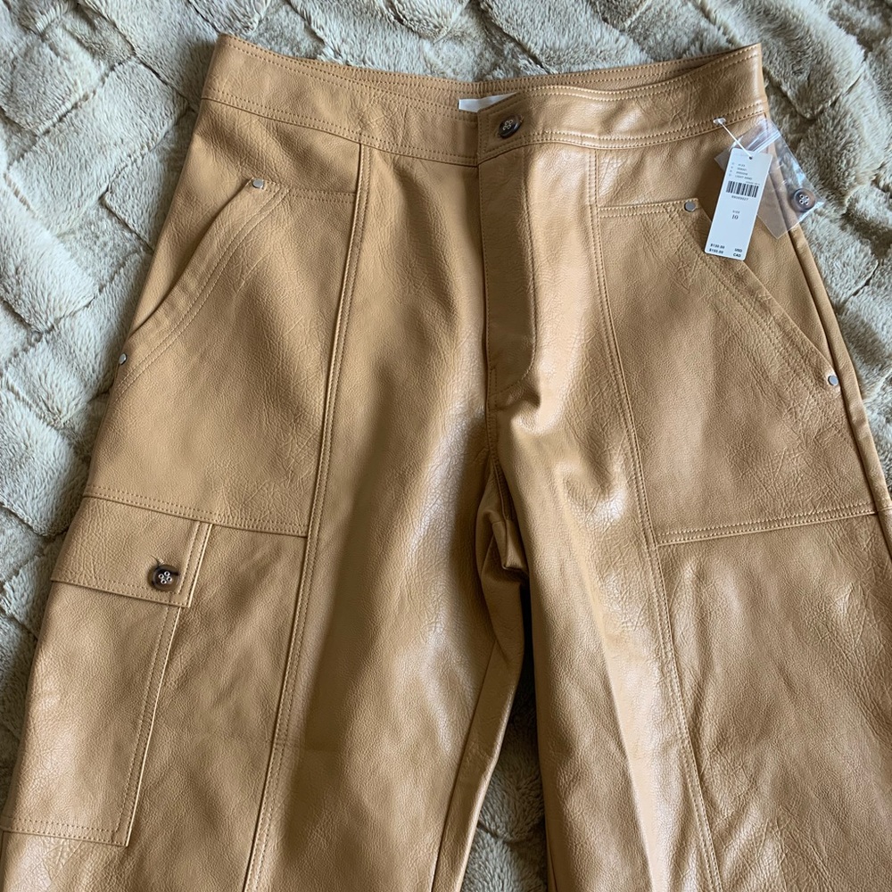 Peanut butter leather cargo pants.